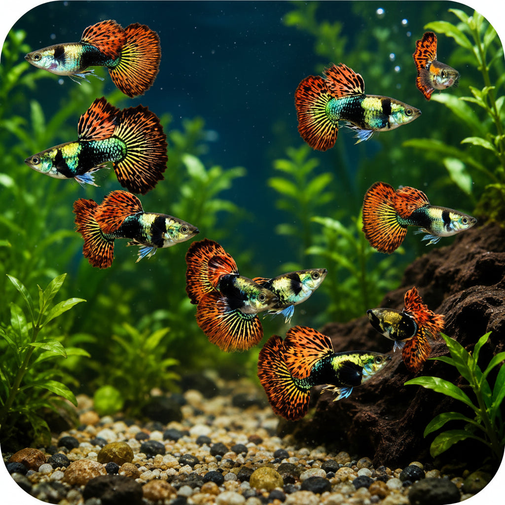 Dark Knight Dragon Guppy Pair