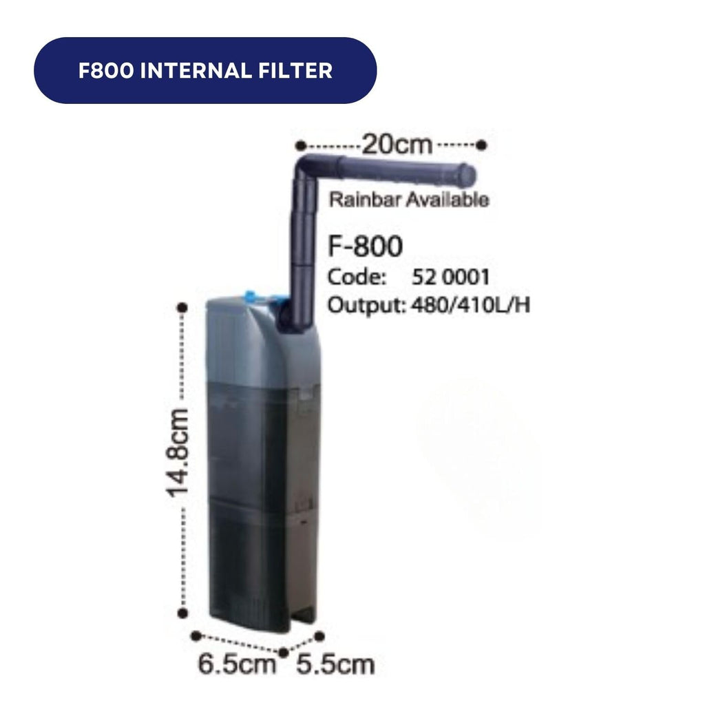 Dophin F2000 Internal Filter for Aquarium Fish Tank | Completely Submersible Motor | Output: 850/800 L/H | Suitable for Fish Tank Size 160L