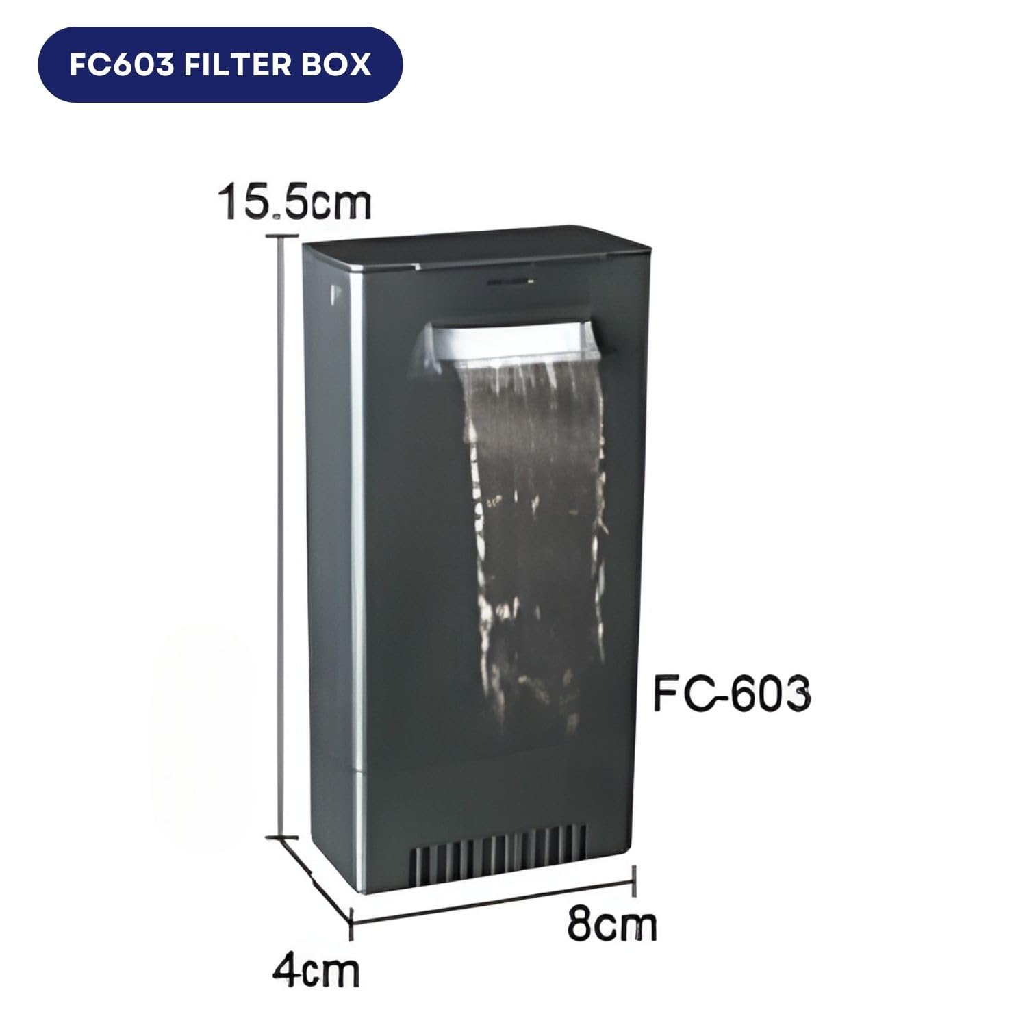 Dophin FC-603 Internal Filter Box For Aquarium Fish Tank | Suitable For Both Fresh And Marine Water | Output: 280L/H | Suitable For Tank Size 55L