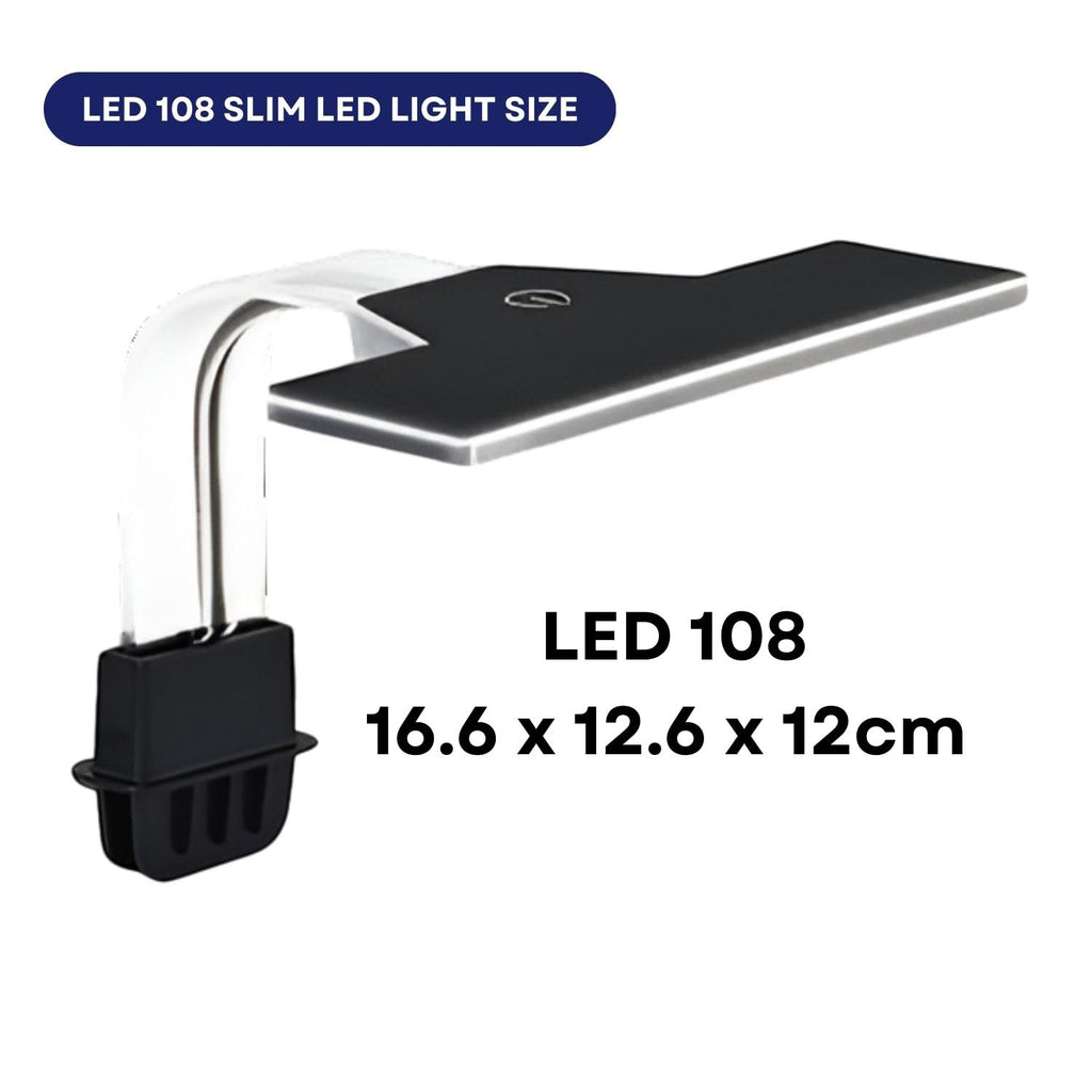 Dophin LED108 Slim LED Light for Aquarium Fish Tank | LED Light with Memory Function | 4-Way Touch Switch |