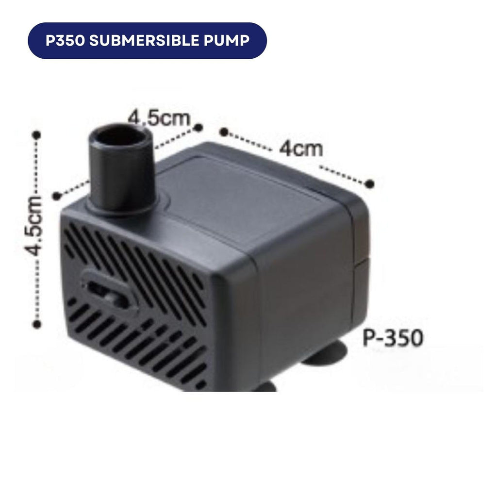 Dophin P350 Submersible Small Pump for Aquarium Fish Tank Fountain | Compact, Reliable and Durable | Output: 350/320L/H | Suitable for Tank Size 80L