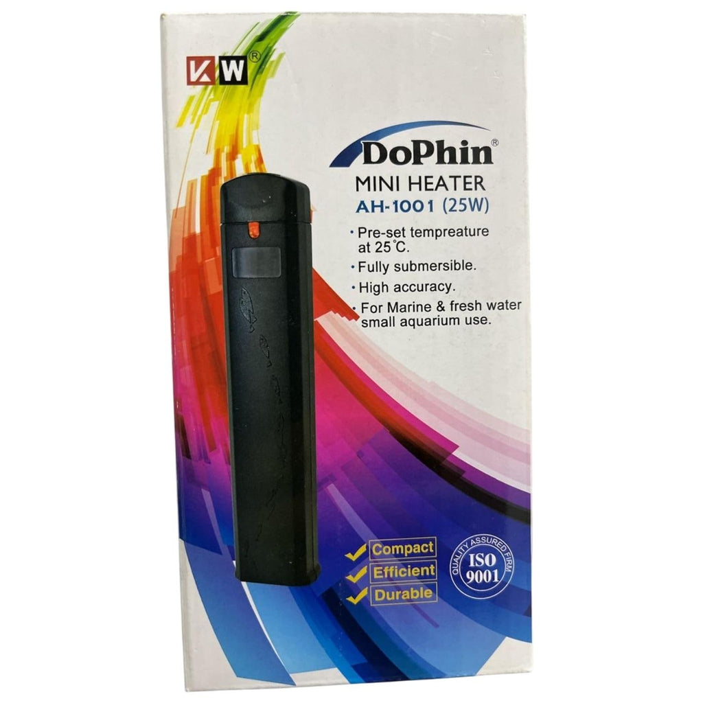 Dophin AH1001 25W Submersible Mini Heater | Fully Submersible | Suitable for Both Fresh and Marine Water | Suitable for Tank Size 30L