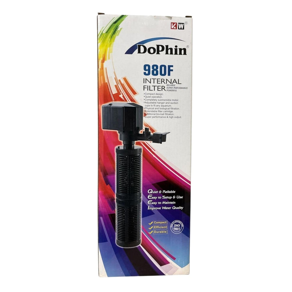 Dophin 980F Internal Filter for Aquarium Fish Tank | Completely Submersible Motor | Output: 1550/1550 L/H | Suitable for Fish Tank Size 300L