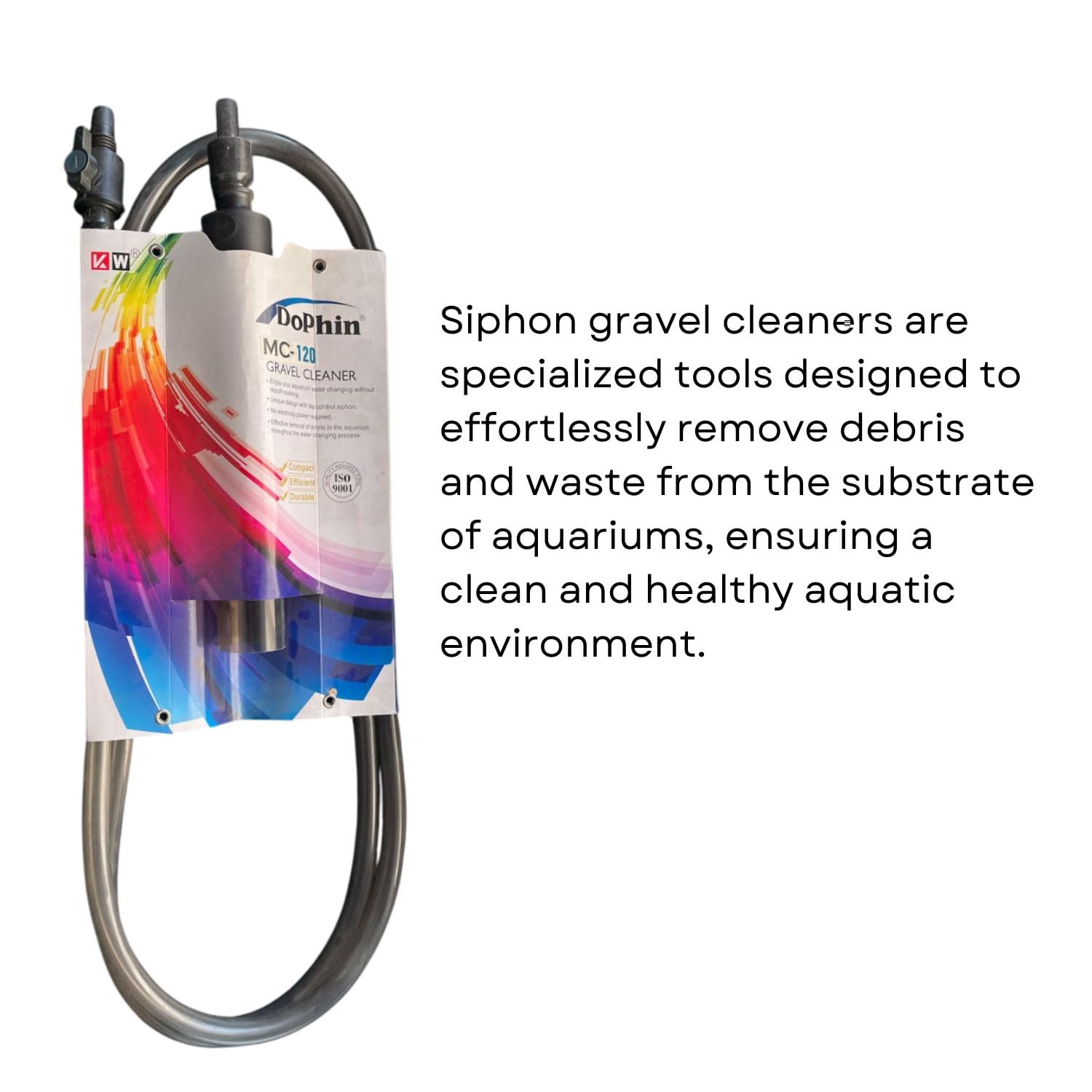 Dophin MC-120 Gravel Cleaner for Aquarium Fish Tank | Unique Design with Tap Control Siphon | Suitable for Various Size Aquariums | No Electricity Power Required