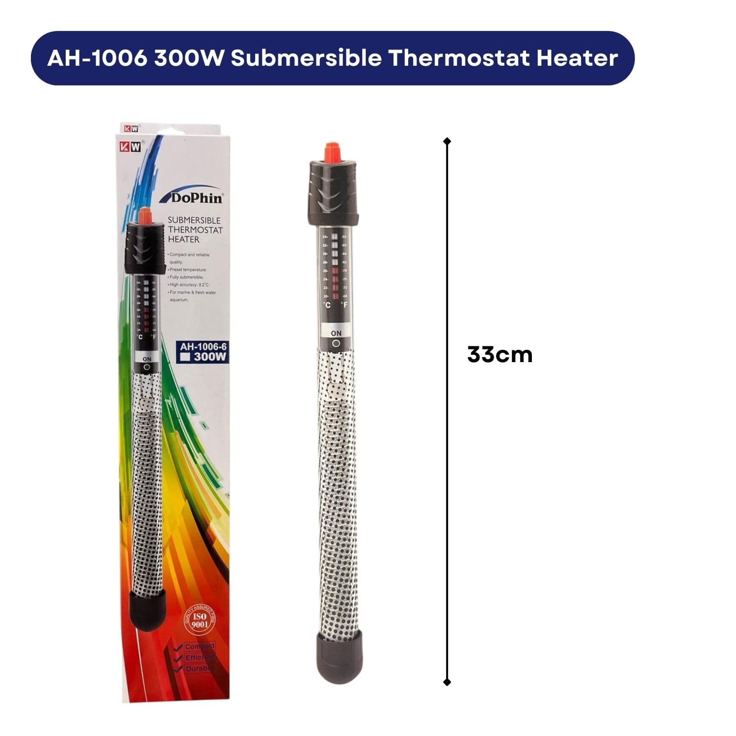 Dophin AH-1006 300W Submersible Thermostat Heater for Aquarium Fish