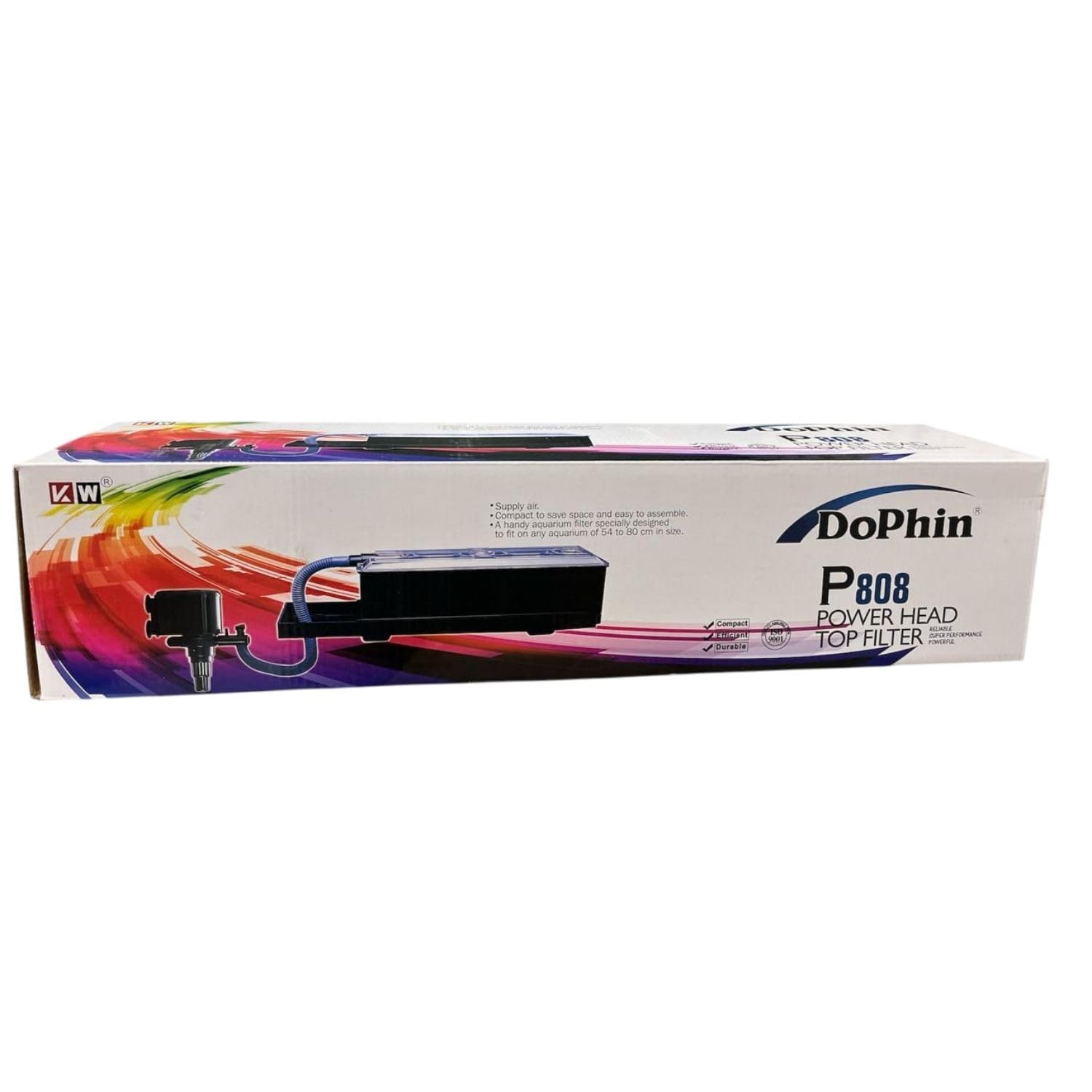 Dophin P808 Power Head Top Filter for Aquarium Fish Tank | Compact, Efficient and Durable | Output: 1200/1100L/H | Suitable for Tank Size 220L