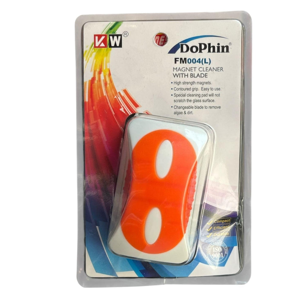 Dophin FM004(L) Magnet Cleaner with Blade for Aquarium Fish Tank | Innovative Tool | High Strength Magnets | Contoured Grip (FM004(L))