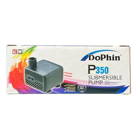 Dophin P350 Submersible Small Pump for Aquarium Fish Tank Fountain | Compact, Reliable and Durable | Output: 350/320L/H | Suitable for Tank Size 80L