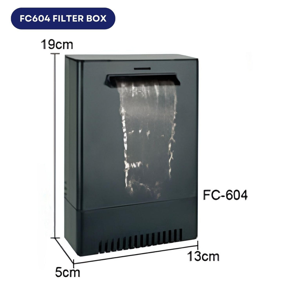Dophin FC-604 Internal Filter Box for Aquarium Fish Tank | Suitable for Both Fresh and Marine Water | Output: 380L/H | Suitable for Tank Size 75L