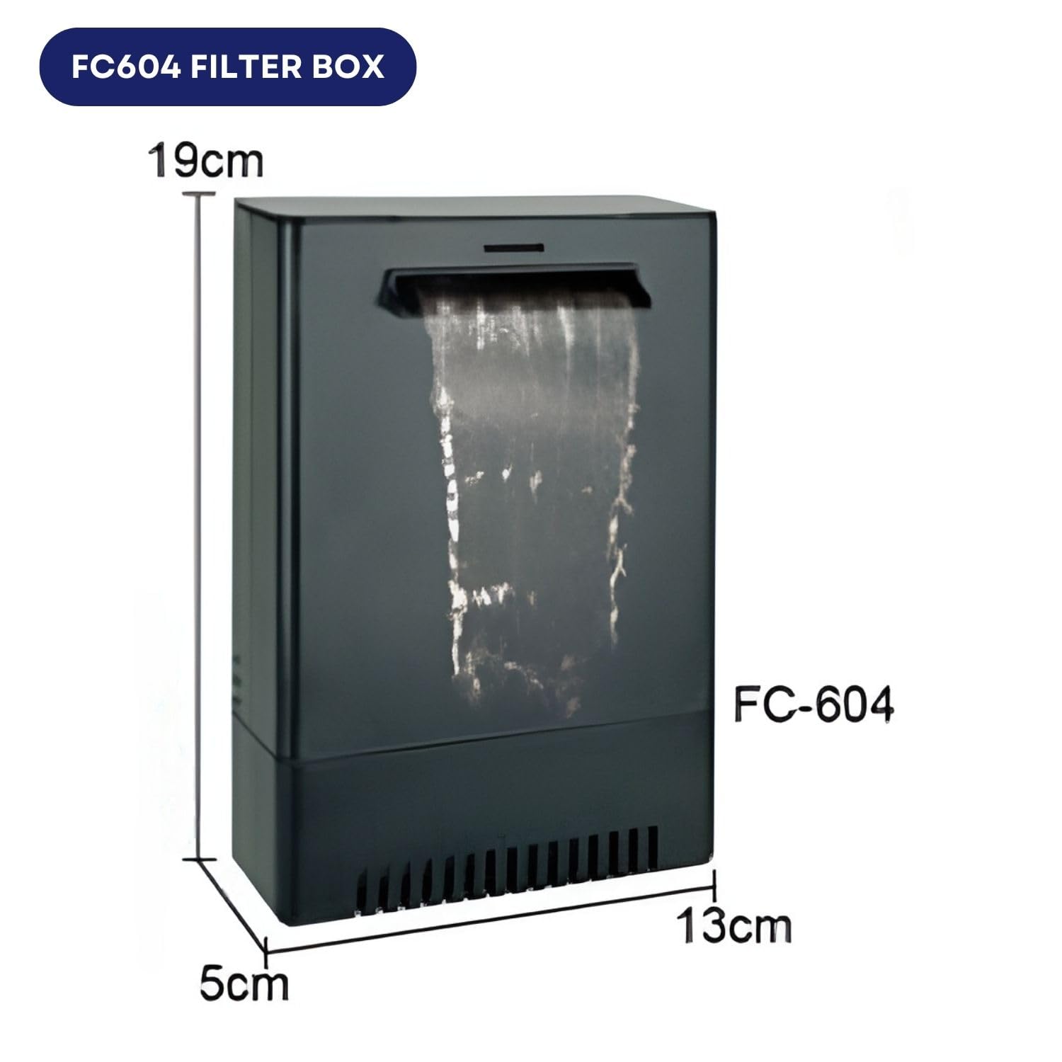 Dophin FC-604 Internal Filter Box for Aquarium Fish Tank | Suitable for Both Fresh and Marine Water | Output: 380L/H | Suitable for Tank Size 75L