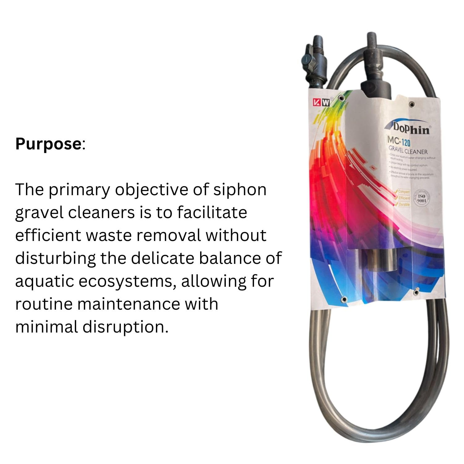 Dophin MC-120 Gravel Cleaner for Aquarium Fish Tank | Unique Design with Tap Control Siphon | Suitable for Various Size Aquariums | No Electricity Power Required