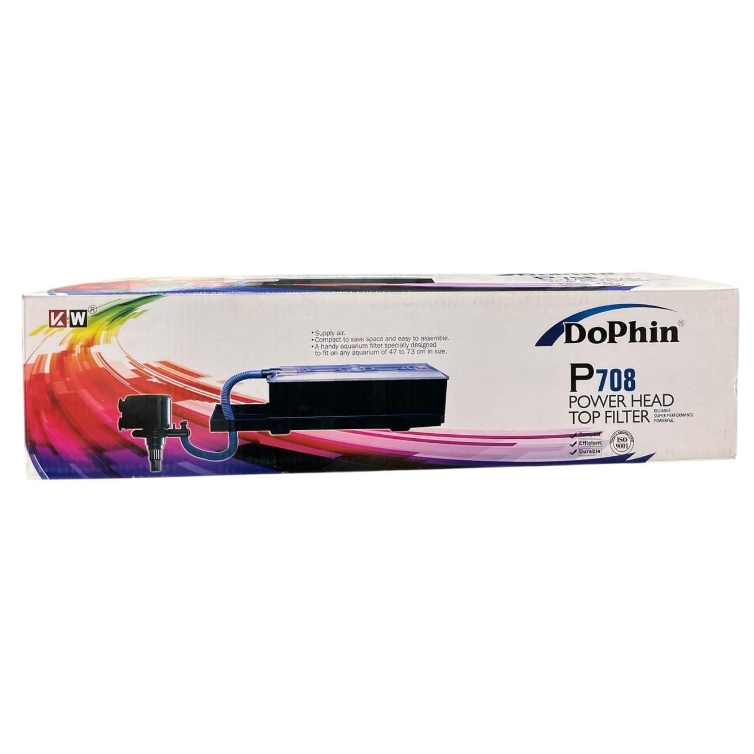 Dophin P708 Power Head Top Filter for Aquarium Fish Tank | Compact, Efficient and Durable | Output: 1200/1100L/H | Suitable for Tank Size 220L