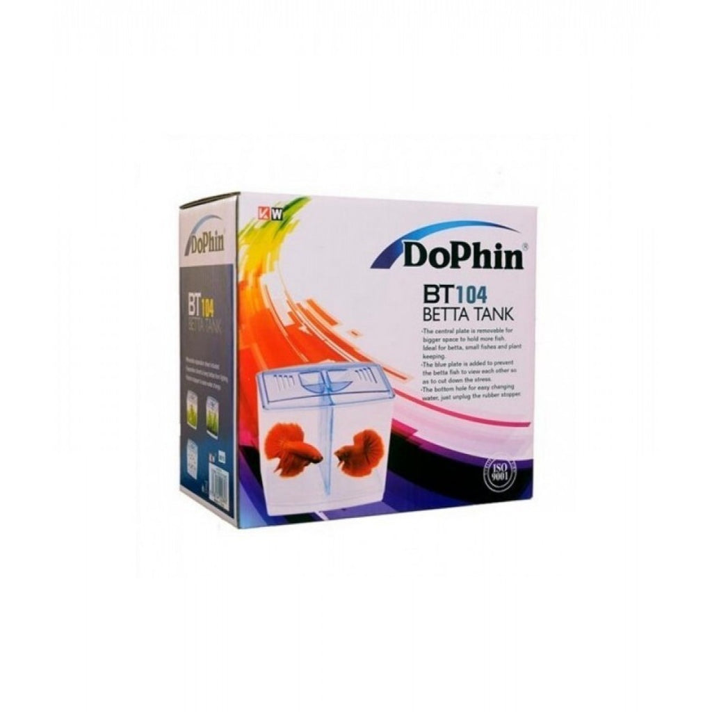 Dophin BT104 Aquarium Betta Fish Tank | Ideal for Betta, Small Fishes and Plant Keeping | Capacity - 1L Fish Tank