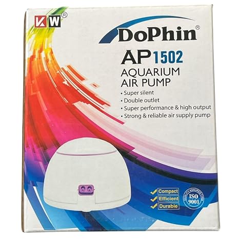 Dophin AP1502 Air Pump for Aquarium | Double Outlet | Output: 2L/min | Suitable for Fish Tank Size 120-200L