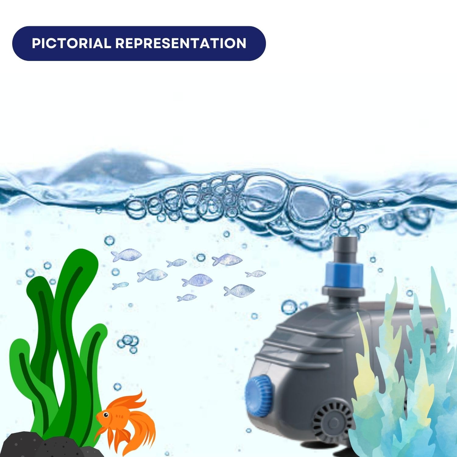 Dophin P2500 Submersible Filter Pump for Aquarium Fish Tank | Energy Efficient | Ideal for Marine/Fresh Water Fish Tank