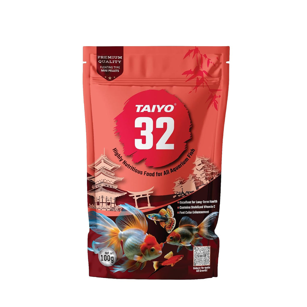 Taiyo 32 Herbal Based All Aquarium Fish Food, Floating Mini Pellets, 100g | Premium Nutritious Fish Feed for Goldfish, Guppy, Molly, Tetra & Tropical...