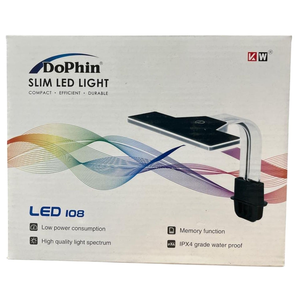 Dophin LED108 Slim LED Light for Aquarium Fish Tank | LED Light with Memory Function | 4-Way Touch Switch |