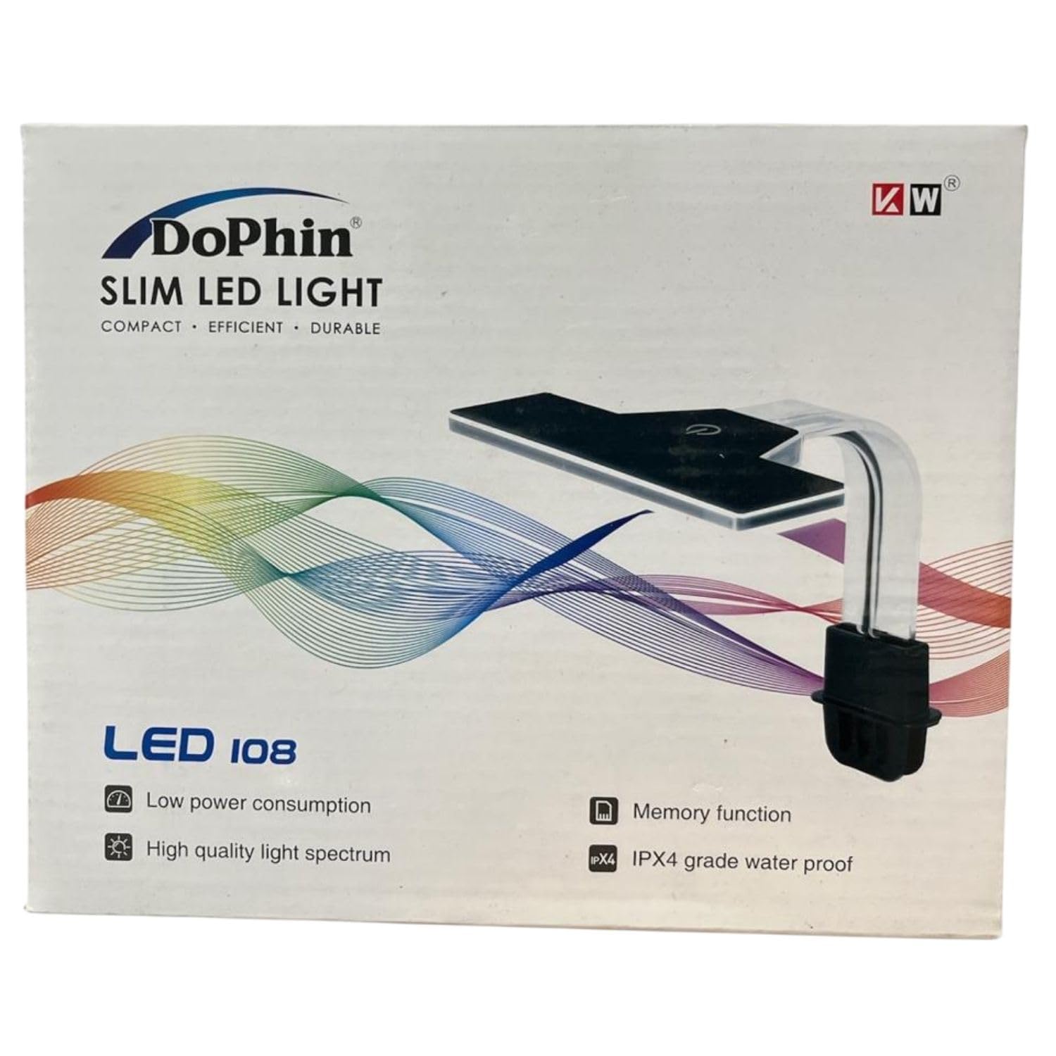 Dophin LED108 Slim LED Light for Aquarium Fish Tank | LED Light with Memory Function | 4-Way Touch Switch |