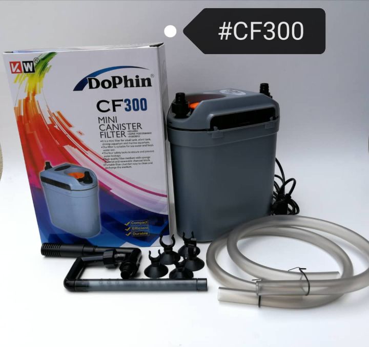 DOPHIN CF-300 Mini Canister Filter for Aquarium Fish Tank | Watt 20W | Max Output 410 L/H | Suitable for 40L Aquarium